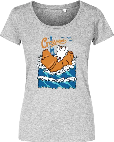 Croissant and Cat in the Wave