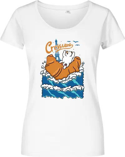 Croissant and Cat in the Wave