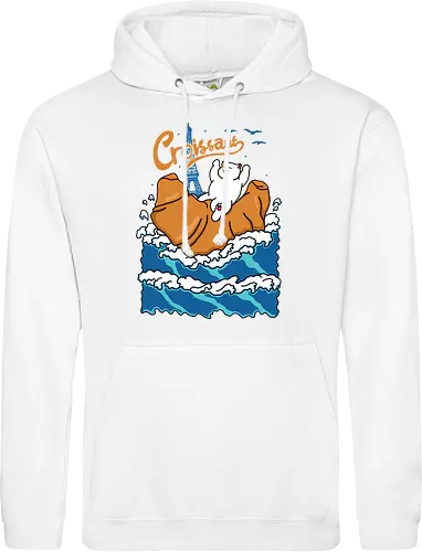 Croissant and Cat in the Wave
