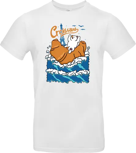 Croissant and Cat in the Wave