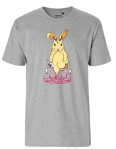 Summoning Cute Jackalope Yellow - summon, pentagram, bunny - Fairtrade T-Shirt
