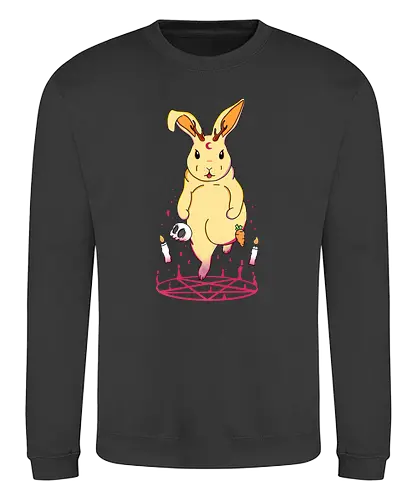 Summoning Cute Jackalope Yellow - summon, pentagram, bunny - Sweatshirt