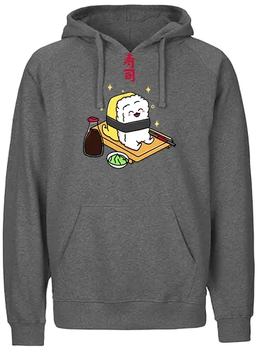 Happy Tamago Sushi - happy, sushi, Soy sauce, food - Fairtrade Hoodie