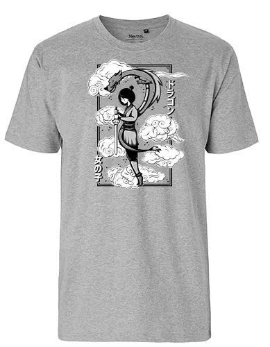 The Girl and the Dragon - dragon, girl, chiConsolee - Fairtrade T-Shirt