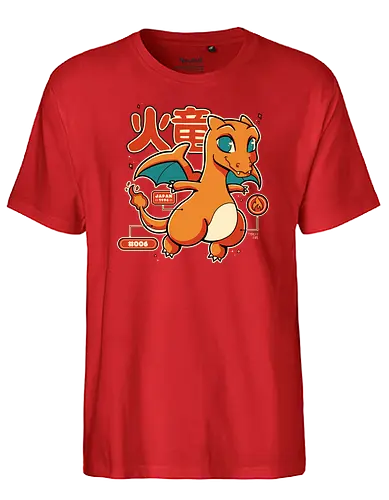 Fire Dragon - pocket, monster, fire, dragon, drache - Fairtrade T-Shirt