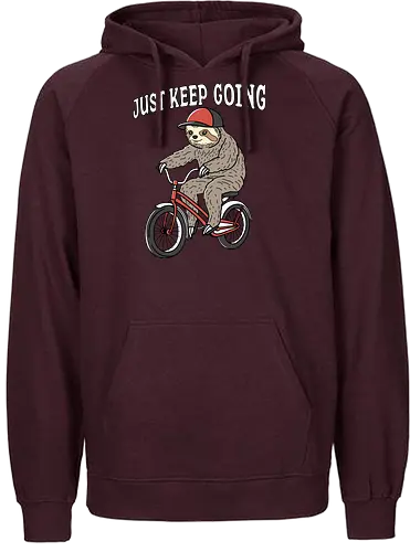 Keep Going Sloth - faultier, sloth, bike - Fairtrade Hoodie