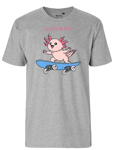 Axolotl Skateboard - Axolotl, Skating, skateboard, pun - Fairtrade T-Shirt