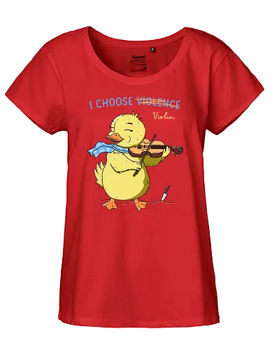 I Choose Violin - violine, duck, ente - Fairtrade Girl Shirt