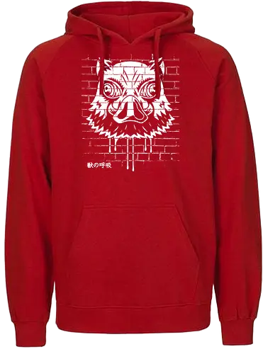 Boar Graffiti White - Inosuke, boar - Fairtrade Hoodie