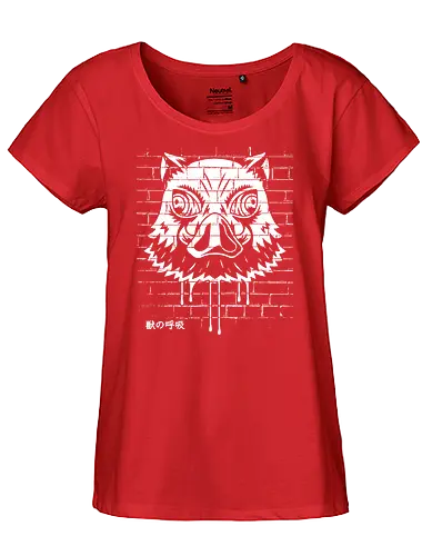 Boar Graffiti White - Inosuke, boar - Fairtrade Girl Shirt