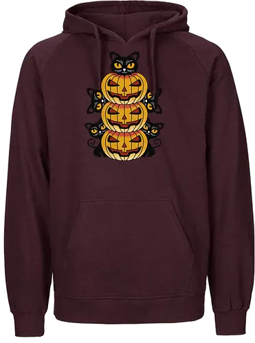 Cats and Pumpkins - cat, pumpkin, kürbis - Fairtrade Hoodie