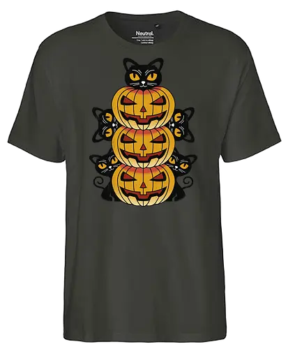 Cats and Pumpkins - cat, pumpkin, kürbis - Fairtrade T-Shirt