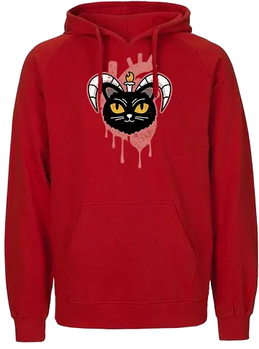 Evil Cat In Your Heart - evil, cat, baphomet, devil, katze - Fairtrade Hoodie