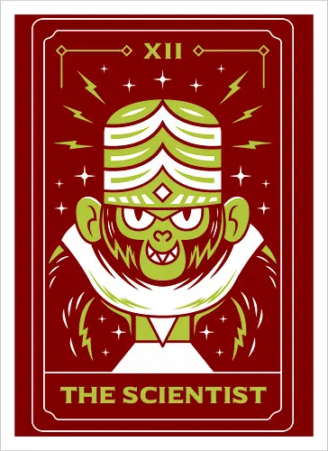 Scientist Monkey Tarot Card