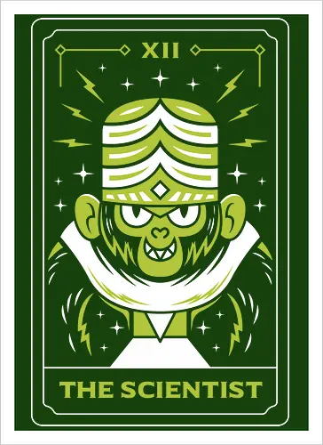 Scientist Monkey Tarot Card