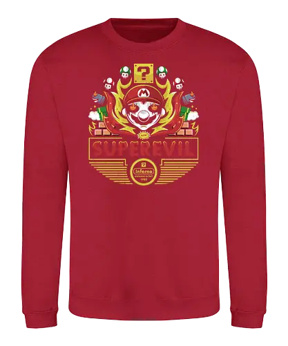Super Evil Inferno - mario, evil, gaming - Sweatshirt