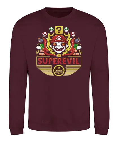 Super Evil Inferno - mario, evil, gaming - Sweatshirt