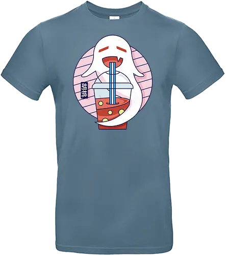 Kawaii Ghost Bubble T - ghost, drink - Standard T-Shirt