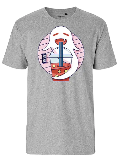 Kawaii Ghost Bubble T - ghost, drink - Fairtrade T-Shirt