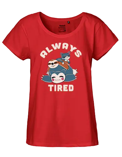 Always Tired - sleep, müde, schlaf, tired, pocket, monster - Fairtrade Girl Shirt