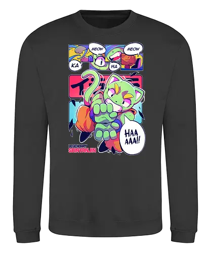 Ka-meow-ha-meow-ha!! - cat, katze, anime, manga, saiyajin, Kame - Sweatshirt