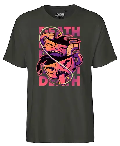 CupDEATH - cup, tod, gaming, cuphead, death - Fairtrade T-Shirt