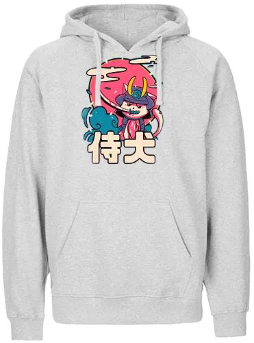 Inu-San - cat, katze, samurai, japan - Fairtrade Hoodie