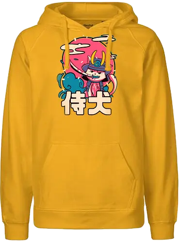 Inu-San - cat, katze, samurai, japan - Fairtrade Hoodie