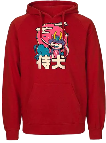Inu-San - cat, katze, samurai, japan - Fairtrade Hoodie