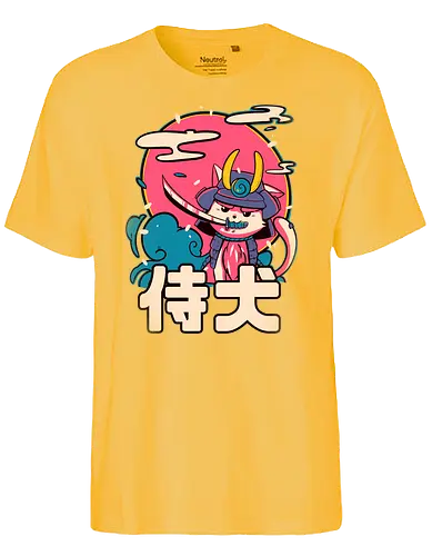 Inu-San - cat, katze, samurai, japan - Fairtrade T-Shirt