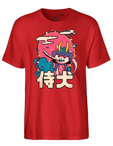 Inu-San - cat, katze, samurai, japan - Fairtrade T-Shirt