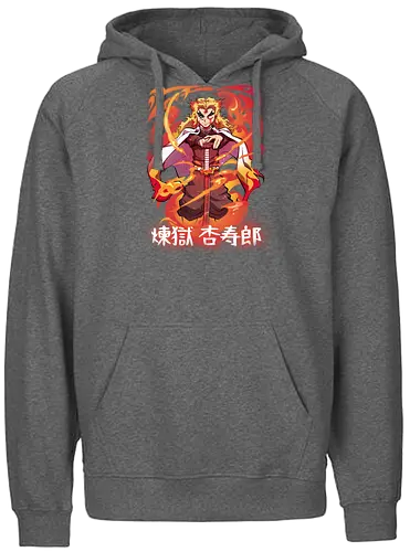 Fire!!! - demon, slayer, Rengoku, fire - Fairtrade Hoodie