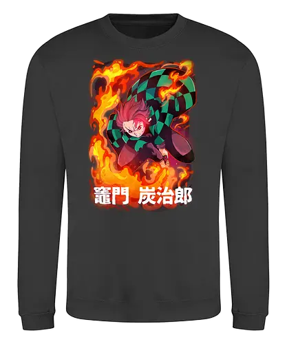 TJR!!! - Tanjirou, demon, slayer, anime, Mugen, train - Sweatshirt