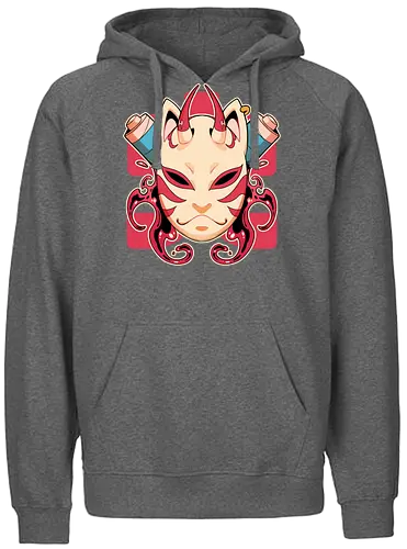 Fire Spirit - fire, feuer, maske, kitsune, fox, fuchs - Fairtrade Hoodie