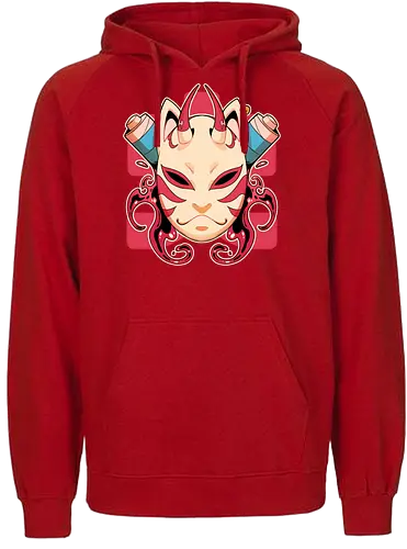 Fire Spirit - fire, feuer, maske, kitsune, fox, fuchs - Fairtrade Hoodie