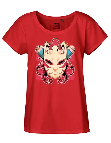 Fire Spirit - fire, feuer, maske, kitsune, fox, fuchs - Fairtrade Girl Shirt