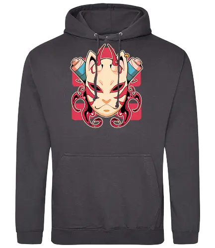 Fire Spirit - fire, feuer, maske, kitsune, fox, fuchs - Standard Hoodie