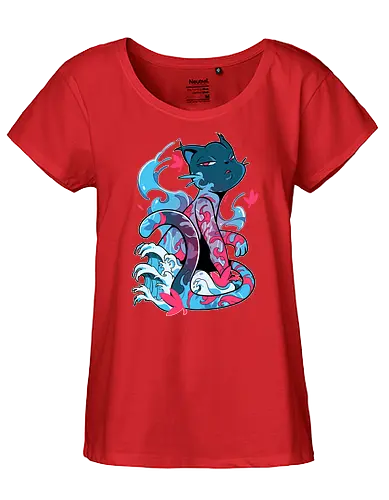 Tattoo Cat - tattoo, cat, katze - Fairtrade Girl Shirt
