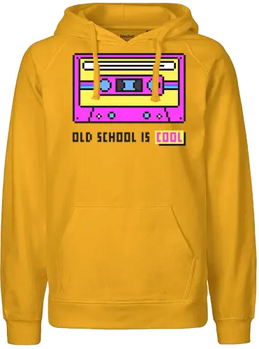 Old School Is Cool - neon, oldschool, 90s, 80s, tape, Cassette - Fairtrade Hoodie