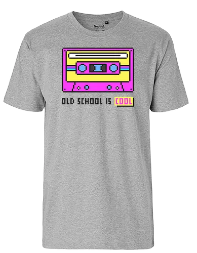 Old School Is Cool - neon, oldschool, 90s, 80s, tape, Cassette - Fairtrade T-Shirt