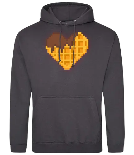 Waffle Heart Pixel - Waffle, Waffel, food, Soulfood, Sweet, Chocolate - Standard Hoodie