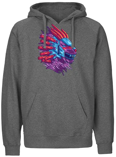 Cyber Lion - anime, manga, cartoon, animal, cyberpunk, machine - Fairtrade Hoodie