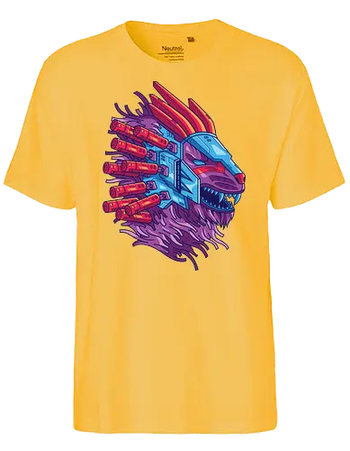 Cyber Lion - anime, manga, cartoon, animal, cyberpunk, machine - Fairtrade T-Shirt