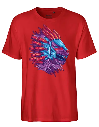 Cyber Lion - anime, manga, cartoon, animal, cyberpunk, machine - Fairtrade T-Shirt