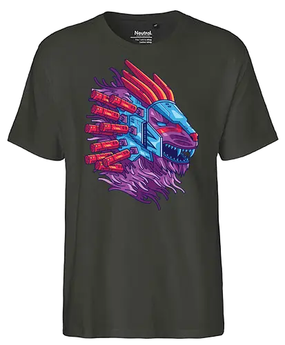 Cyber Lion - anime, manga, cartoon, animal, cyberpunk, machine - Fairtrade T-Shirt