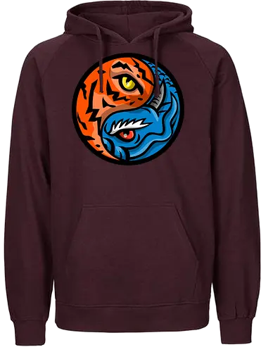 Yin Yang Dragons - drawing - Fairtrade Hoodie