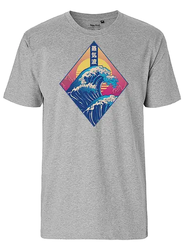 The Great Vaporwave - wave, sun, ocean - Fairtrade T-Shirt