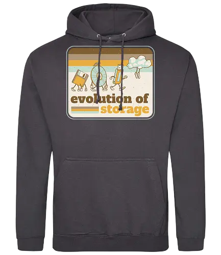 Evolution of Storage - evolution, save, disc, usb - Standard Hoodie