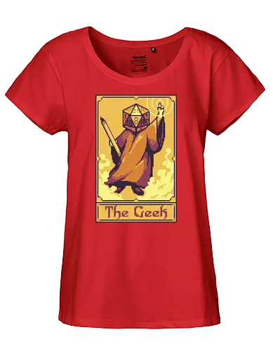 The Geek - geek, dice, rpg, pen and paper, tarot - Fairtrade Girl Shirt