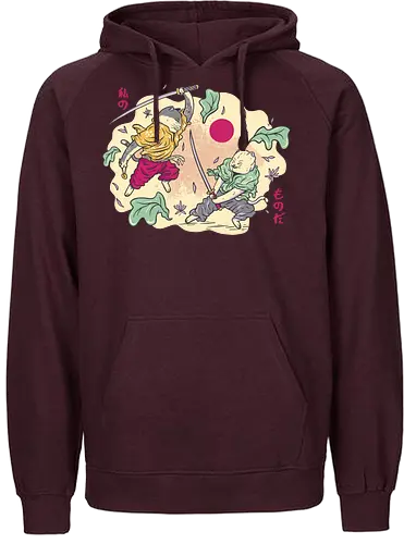 Samurai Cats - cat, katze, samurai, sushi, Salad - Fairtrade Hoodie